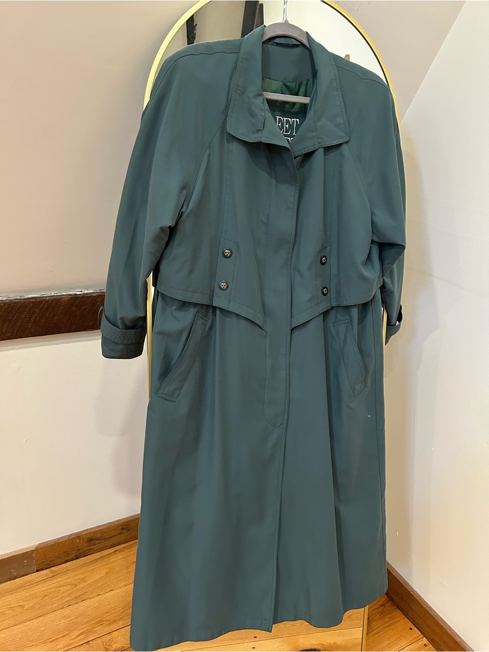Fleet Street Vintage Teal Green trench coat